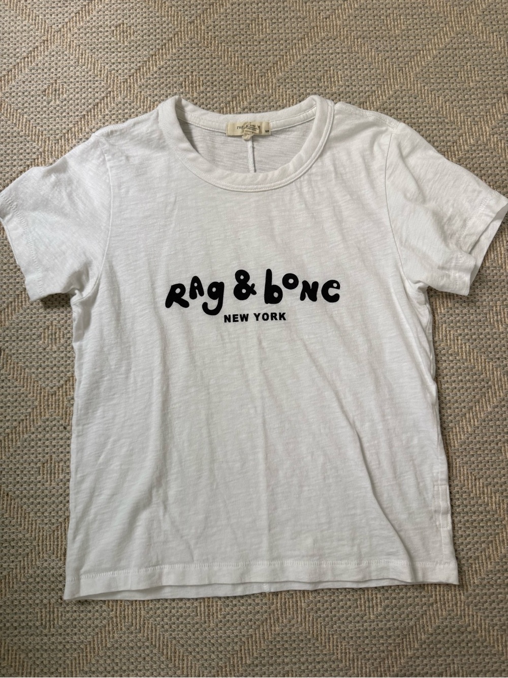 rag & bone White Tee with Script Tag